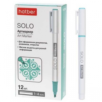 Артмаркер Hatber Solo PASTEL, 1-4мм, мягкий наконечник, Небо (голубой) арт.HL_088693