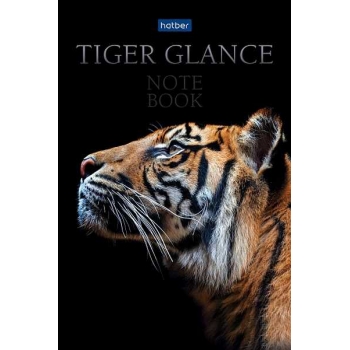 Блокнот А6 40л. на склейке Hatber Взгляд тигра, в клетку, глянц. лам., жесткая подложка арт.40Б6лA1к/077062
