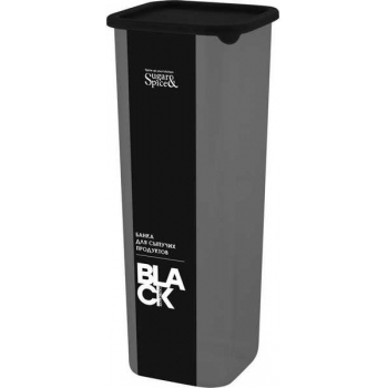 Банка для сыпучих продуктов SugarSpice Black квадратная 1,9л, с гибкой крышкой арт.SE1686 10 621