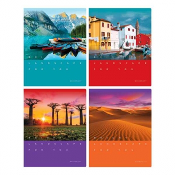 Тетрадь 48л в клетку BG Местоположение, глянцевая ламинация, ассорти арт.Т5ск48_лг 12284