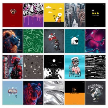 Тетрадь 96л в клетку BG ЭКОНОМ Super Mix-20, ассорти арт.Т5ск96 62740