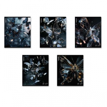 Тетрадь 48л в клетку ErichKrause Glass Butterflies, матовая ламинация+выборочный УФ-лак арт.63315