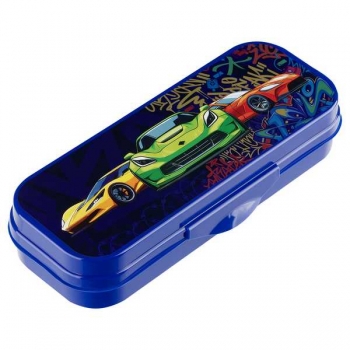 Пенал-футляр СТАММ Машинки, 215*90*43 мм, темно-синий арт.ПН-32106