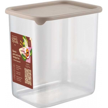 Банка для сыпучих продуктов SugarSpice Vanilla прямоугольная 1,5л с гибкой крышкой латте арт.SE1682 10 005