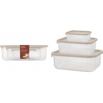 Набор контейнеров для продуктов SugarSpice Vanilla (0,18л + 0,5л +1л) с гибкой крышкой латте арт.SE1687 12 005