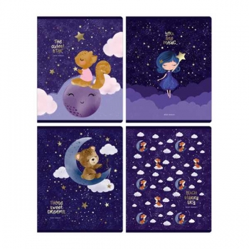 Тетрадь 48л в клетку BG Sweet dreams, тиснение фольгой, ассорти арт.Т5ск48_тф 11068