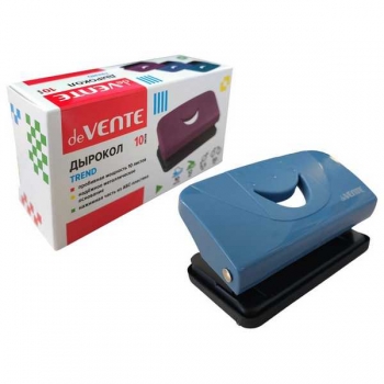 Дырокол (10 л) deVENTE Trend пластик, в карт. кор., пепельно-синий арт. 4020504 Дырокол (10 л) deVENTE Trend пластик, в карт. кор., пепельно-синий арт. 4020504