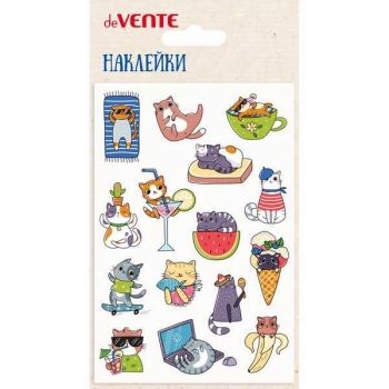 Наклейки deVENTE  10*15 см Cats daily, puff, объемные, многоразовые арт.8002454