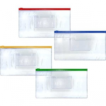 Папка на молнии DL deVENTE (140х260 мм), полипропилен 150 мкм, с карманом для визитн. карт. ассорти арт. 3072908