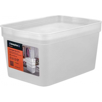 Ящик для хранения Keeplex Trendy с крышкой, 2,3 л, 21,1х14,1х11 см, матовый кристалл арт.KL3501 11 000