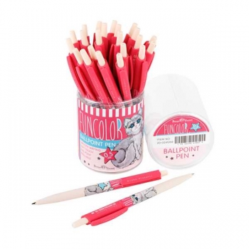 Ручка шариковая автоматическая Bruno Visconti HappyClick. FunColor.Кошка, 0.5мм, синяя арт.20-0241/69