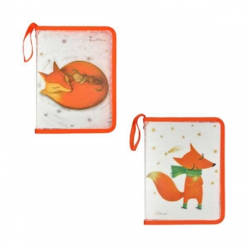 Папка д/тетр. А5 на молнии с трех сторон с окант. Bruno Visconti ВОЛШЕБНЫЕ ЛИСЫ,пластик,с петлей,2 вида  арт.14-031/03