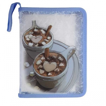 Папка д/тетр. А5 на молнии с трех сторон с окант. Bruno Visconti ГОРЯЧИЙ ШОКОЛАД, пластик, с петлей арт.14-031/06