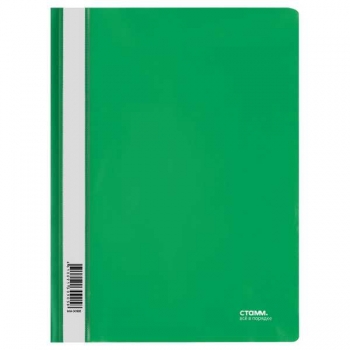 Папка-скоросшиватель A4 СТАММ, 180мкм, зеленая с прозр. верхом арт.ММ-30905