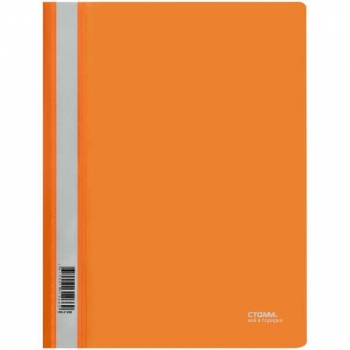 Папка-скоросшиватель A4 СТАММ, 180мкм, оранжевая с прозр. верхом арт.ММ-31266