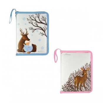 Папка д/тетр. А5 на молнии с трех сторон с окант. Bruno Visconti FOREST DREAM,пластик,с петлей,2 вида  арт.14-031/04