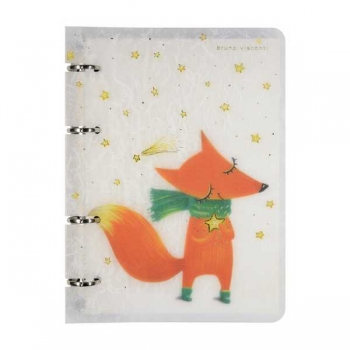 Тетрадь А5 80л на кольцах Bruno Visconti ВОЛШЕБНЫЙ ЛИС, пластиковая обложка,со сменным блоком арт.7-80-633/03