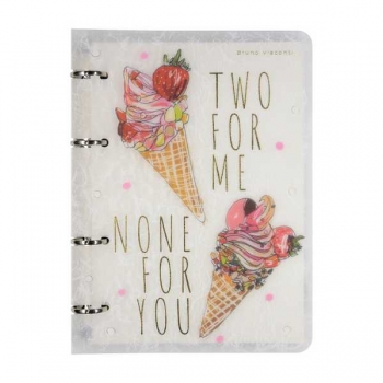 Тетрадь А5 80л на кольцах Bruno Visconti МОРОЖЕНОЕ, пластиковая обложка,со сменным блоком арт.7-80-633/04