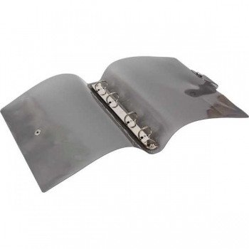 Папка А5 на 4 кольцах 25мм deVENTE ПВХ 800 мкм, для бумажных блоков с застежкой, песок, тонированная серая арт.3081504