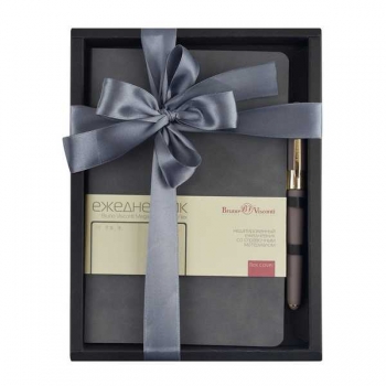 Набор подарочный Bruno Visconti MEGAPOLIS CLASSIC FLEXежедн.недат.А5 142*212мм,192стр,серый+ шар.ручка арт.3-788/05-2