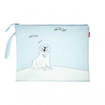 Папка на молнии А4  Bruno Visconti (340х260 мм),ВЕСЕЛАЯ СОБАЧКА, силикон, с петлей арт. арт.14-004/04