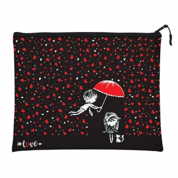 Папка на молнии А5+  Bruno Visconti (260х200 мм),РОМАНТИКА, силикон, с петлей арт. арт.14-013/09