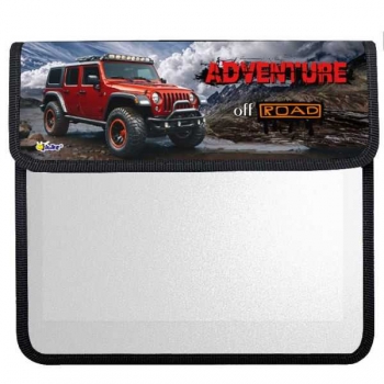 Папка д/тетр. А5 клапан прямоуг.на липучках арт.ПТ-45 Внедорожник красный