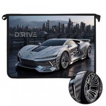 Папка д/тетр. А4 на молнии, пластик, фольга арт.ПТ-83-12 Silver auto