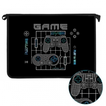 Папка д/тетр. А4 на молнии, пластик, фольга арт.ПТ-83-12 Время игры