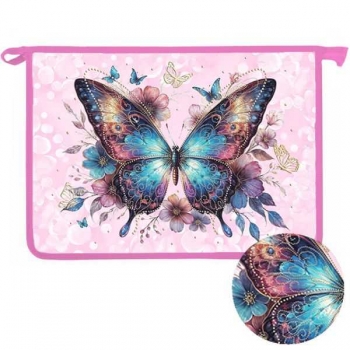 Папка д/тетр. А4 на молнии, пластик, фольга арт.ПТ-83-12 Изящная бабочка