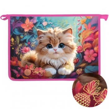 Папка д/тетр. А4 на молнии, пластик, фольга арт.ПТ-83-12 Милашка