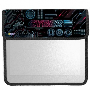 Папка д/тетр. 2-отд. А5 клапан на липучках арт.ПТ-95 Кибер неон