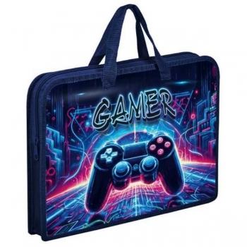 Папка А4 с ручками, пластик арт.ПТ-14 Неоновый джойстик