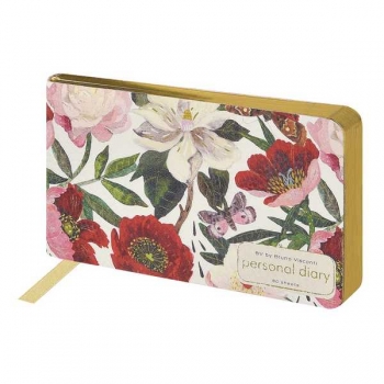 Еженедельник А6 142*84 мм, недатир. Bruno Visconti FLORA.Пионы,160стр,линейка,ляссе,гибкая обл,зол. срез  арт.3-741/10