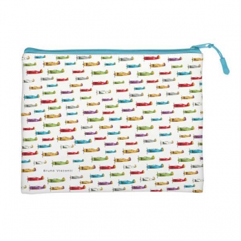 Папка на молнии А5+  Bruno Visconti (260х200 мм), САМОЛЕТИКИ, экокожа, с петлей арт. арт.14-002/14