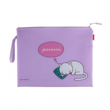 Папка на молнии А4  Bruno Visconti (340х260 мм),CAT S DREAMING, силикон, с петлей арт. арт.14-004/15