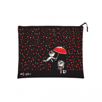 Папка на молнии А4  Bruno Visconti (340х260 мм),РОМАНТИКА, силикон, с петлей арт. арт.14-007/09