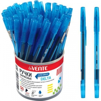 Ручка шариковая deVENTE Delta, 0.7мм, игольч. узел, полупрозр. корп., синяя арт. 5073651