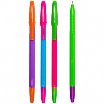 Ручка шариковая deVENTE Disco, 0.7мм,6-тигран. корп., грип-зона, синяя арт. 5073534