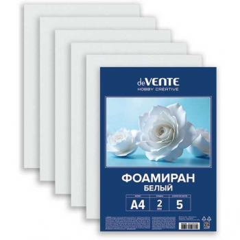 Набор фоамирана (искусственная замша) А4 deVENTE, 5л, 2мм, белый арт. 8040780