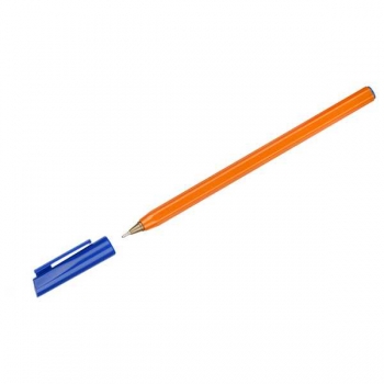 Ручка шариковая  СТАММ 800, 0.7мм, игольч.узел, одноразовая, оранжевый корпус, синяя   арт.РШ-30362