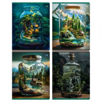 Тетрадь 48л в клетку BG Флорариум, блестки арт.Т5ск48_бл 08520