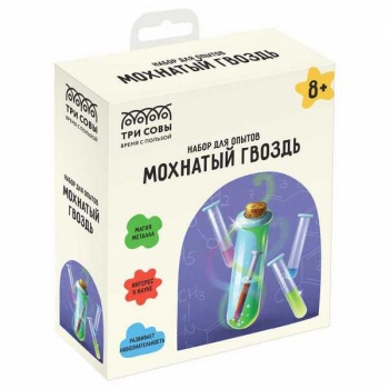 Набор для детского творчества - Химические опыты ТРИ СОВЫ Мохнатый гвоздь арт.EX179T