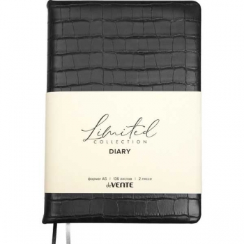 Ежедневник А5 145*205 мм, недатир. deVENTE Barbara 272 стр, крем. бум., перф, 2 ляссе, тв.обл., ЧЕРНЫЙ арт.2234669