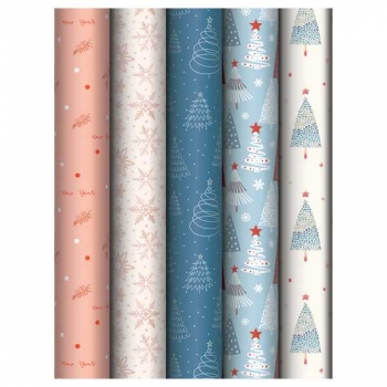 Бумага подарочная новогодняя 70*100см, MESHU Christmas time в рулонах, 80 г/м2, 1 лист, асс-ти арт.MS_66814