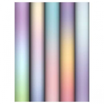 Бумага подарочная 70*100см,  MESHU Light gradient в рулонах, 80 г/м2, 1 лист, глянцевая, 5 дизайнов арт.MS_66823