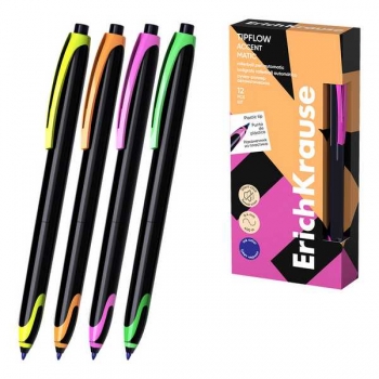 Ручка-роллер ErichKrause TipFlow Matic Accent 0.5мм, синяя арт.63703