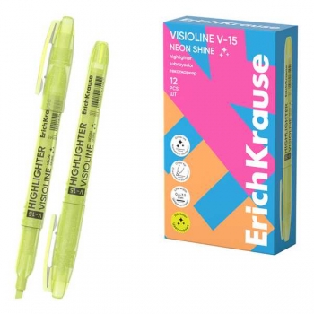 Маркер-выделитель ErichKrause V-15 Neon Shine, с блестками, желтый арт.63545