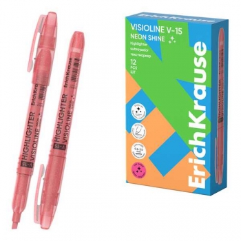 Маркер-выделитель ErichKrause V-15 Neon Shine, с блестками, розовый арт.63547