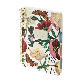 Записная книжка А5 120л на гребне с раздел.Bruno Visconti ART JOURNAL.FLORA.ПИОНЫ в кл./лин./точку арт.3-737/03